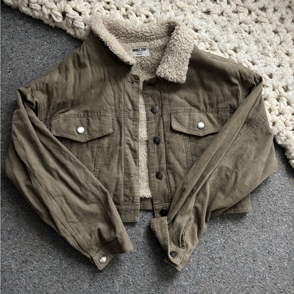 Green Sherpa-Lined Jacket